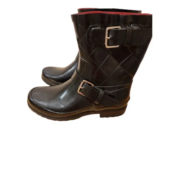 Sperry Top Sider Womens Black Rubber Rain Boots US 8‎ Waterproof Fleece Lined - Picture 2 of 6
